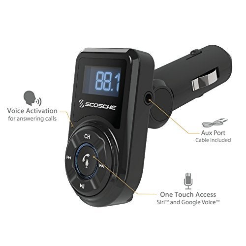 Scosche BTFM3 BTFREQ Universal Bluetooth Hands-Free Car Kit with Digital FM Transmitter and 10-Watt USB Car Charger - Black XL - Image 2