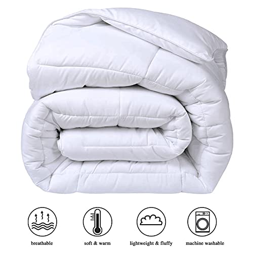 COHOME Quilted Twin/Twin XL Size Comforter - All-Season Down Alternative Duvet Insert - Luxury Hotel Soft Breathable White Comforter with Anti-Clump Tech & 8 Tabs - Reversible（64"x88"） - Image 2