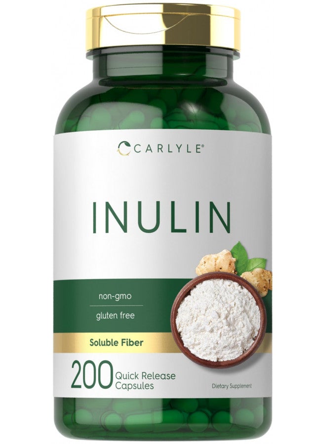 Carlyle Inulin Powder Capsules | 200 Count | Non-GMO and Gluten Free Supplement