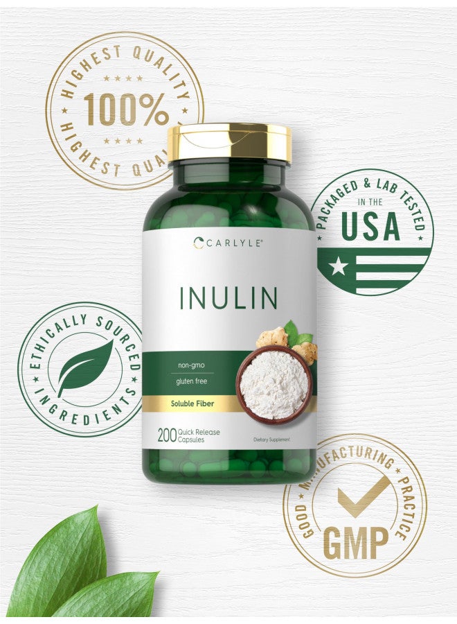 Carlyle Inulin Powder Capsules | 200 Count | Non-GMO and Gluten Free Supplement