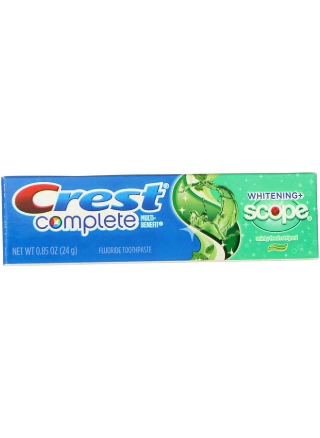Crest Crest Complete Multi-Benefit Fluoride Toothpaste, Whitening Plus Scope, Minty Fresh 0.85 oz (Pack of 3)  - Image 1