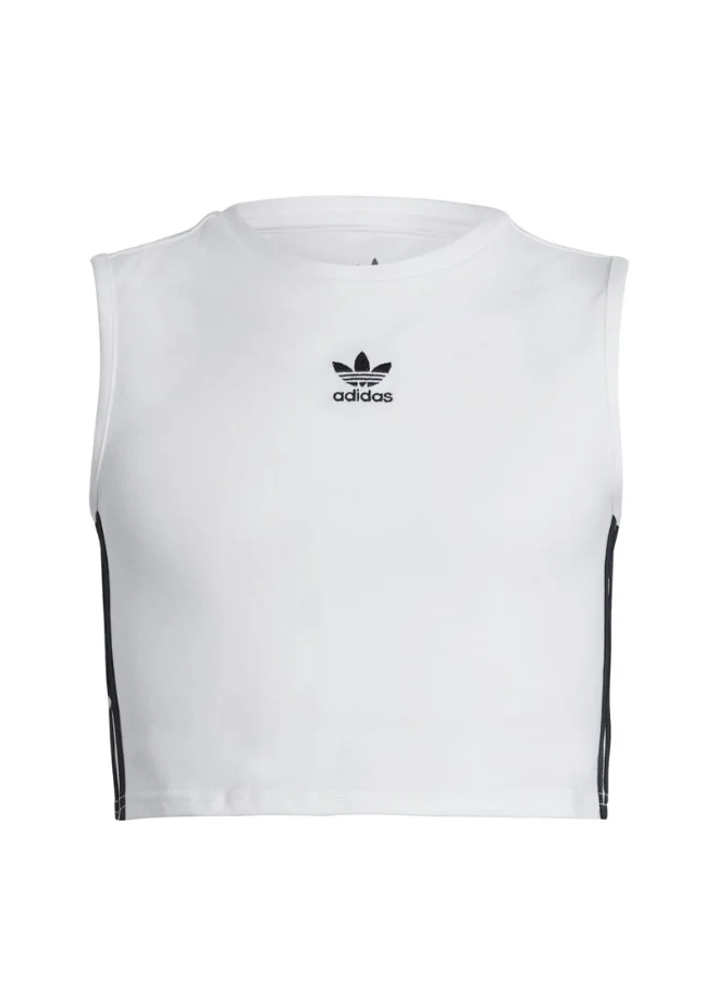 اديداس اوريجينالز adidas CROP TANK TOP White Originals Kids TOPS