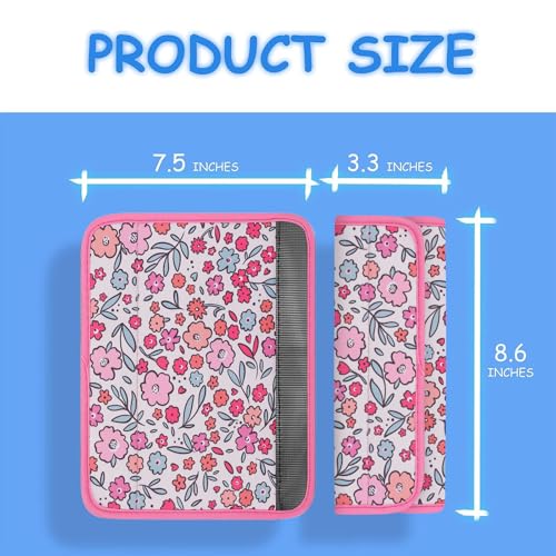 YR Seat Belt Cover for Kids, Soft Comfort Seat Belt Cushion for Children, Cute Cartoon Pattern Car Seat Belt Pads Cover for Girls and Boys, 1 Pack (Pink Floral) - Image 2