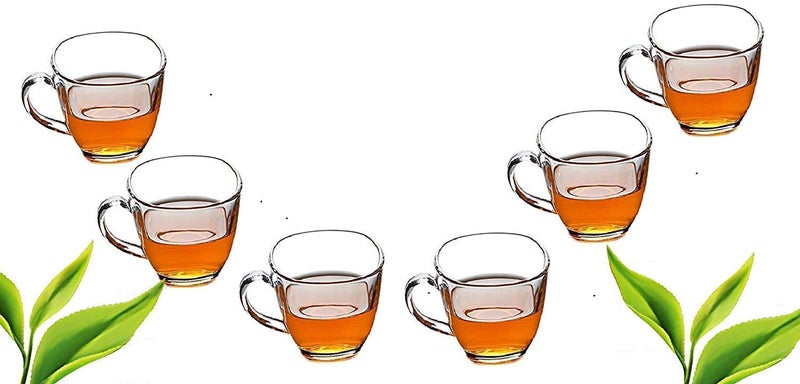 SCILLA Tea and Coffee Mug Crystal Clear Glass Cup Glass Set for Tea Coffee Transparent Set of 12 Cup Glass - Image 5