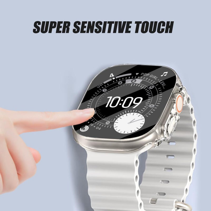 Ailun for Apple Watch Ultra 3/Ultra 2/Ultra Screen Protector Case [49mm], 2025/2023/2022 Ultra-Thin Hard PC Case Built in Tempered Glass for iWatch, Shockproof Cover with Button [2 Pack][Clear] - Image 4