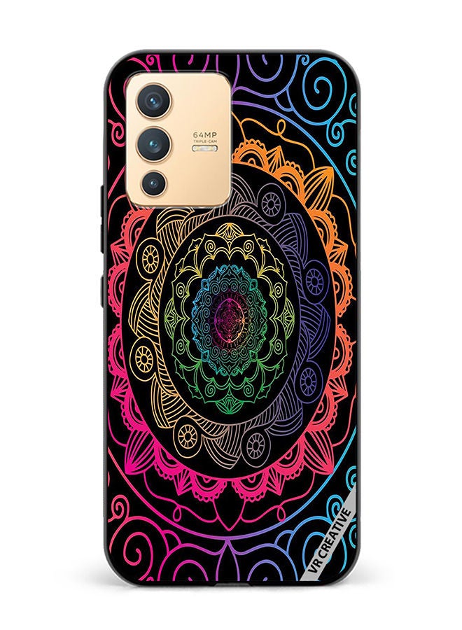VR CREATIVE Protective Case Cover For Vivo V23 5G Mandala Design Multicolour - Image 1