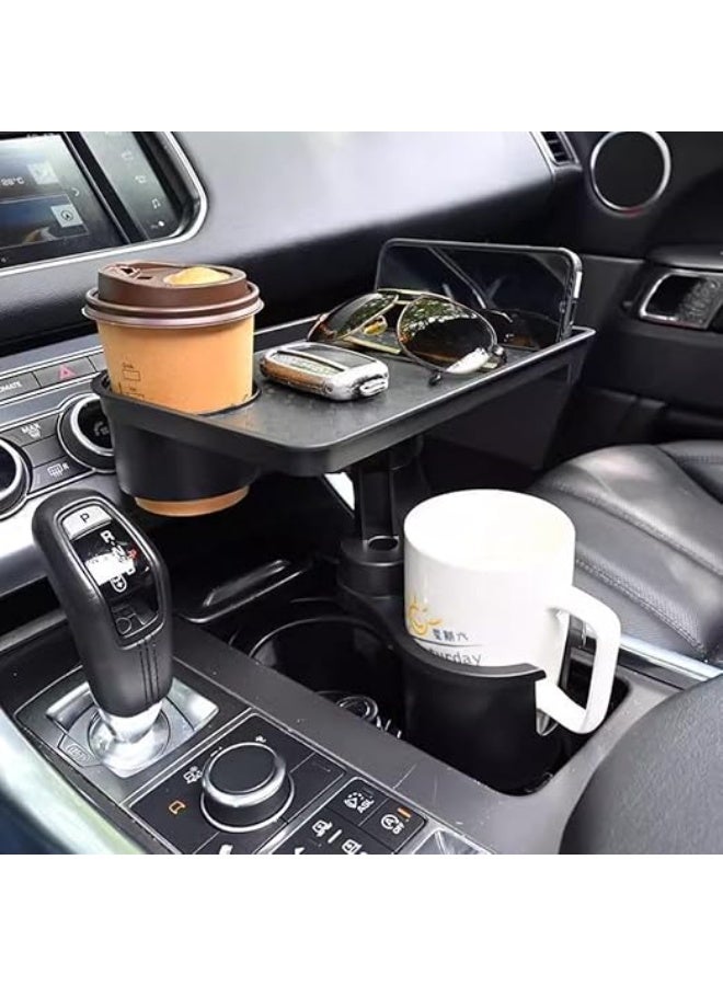 Multifunctional Car Table with 360° Rotation Adjustable Base Detachable Tray Cup Holder Car Organizer for Snacks Drinks Phone Travel Road Trip Accessory - Image 3