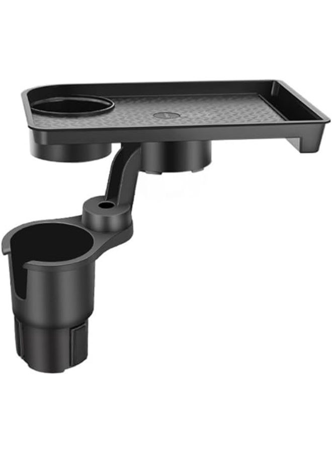 Multifunctional Car Table with 360° Rotation Adjustable Base Detachable Tray Cup Holder Car Organizer for Snacks Drinks Phone Travel Road Trip Accessory - Image 1