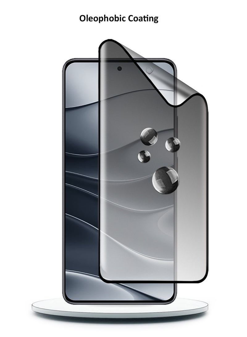 دبليو تيك شاومي ريدمي نوت 14 برو+ / ريدمي نوت 14 برو بلس 5 جي 2024 نانو سيراميك الخصوصية كامل الغراء كامل جراب واقي شاشة مرن غير لامع - شفاف/أسود - Image 5