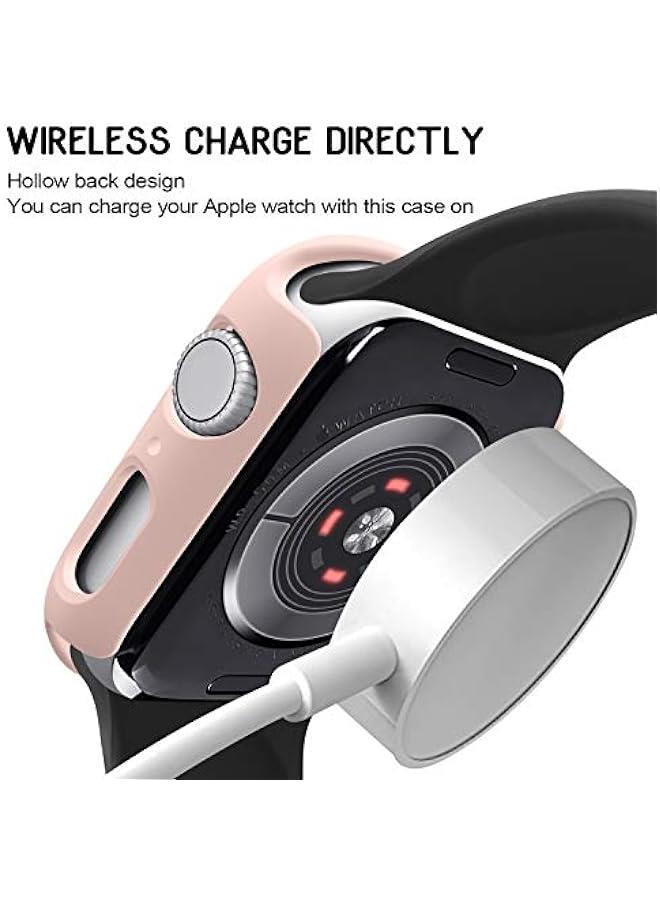 4 Pack Compatible for Apple Watch Case 38mm 【NO Screen Protector】 Series 3 2 1, Hard PC Bumper Case Protective Cover Frame Compatible for iWatch 38mm, Rose Gold/White/Pink/Mint Green