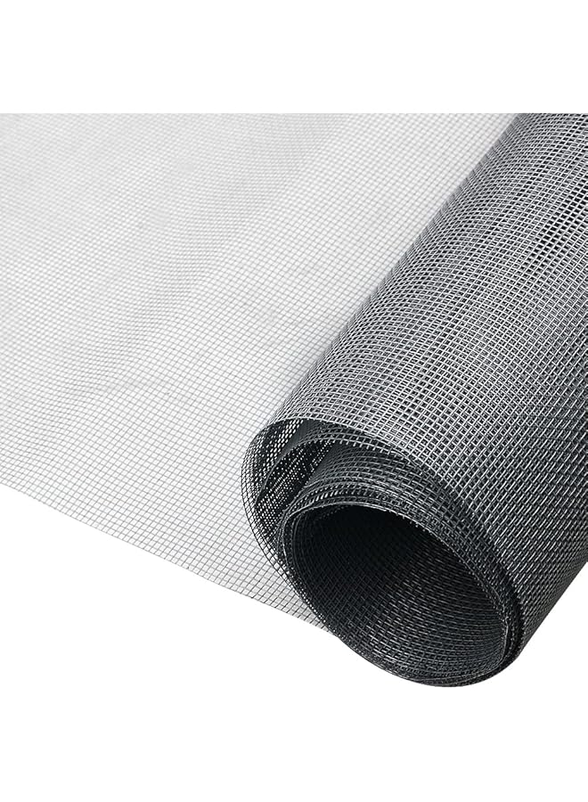 The Bros شبكة شاشة النوافذ شبكة حشرات شبكة ذباب لفة شبكة بعوض نافذة شبكة شاشات ذباب شبكة ألياف زجاجية للنوافذ والأبواب (122X252CM، رمادي) - Image 1