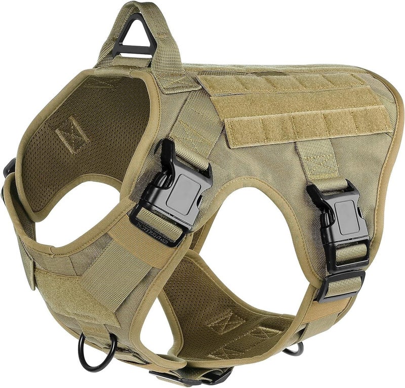 WapaW Dog Harness No-Pull Pet Harness Adjustable Outdoor Pet Vest 3M Reflective Oxford Material Vest for Dogs Easy Control for Small Medium Large Dogs (Khakhi, Small) - Image 3