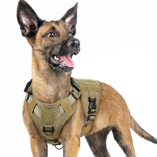 WapaW Dog Harness No-Pull Pet Harness Adjustable Outdoor Pet Vest 3M Reflective Oxford Material Vest for Dogs Easy Control for Small Medium Large Dogs (Khakhi, Small) - Image 1