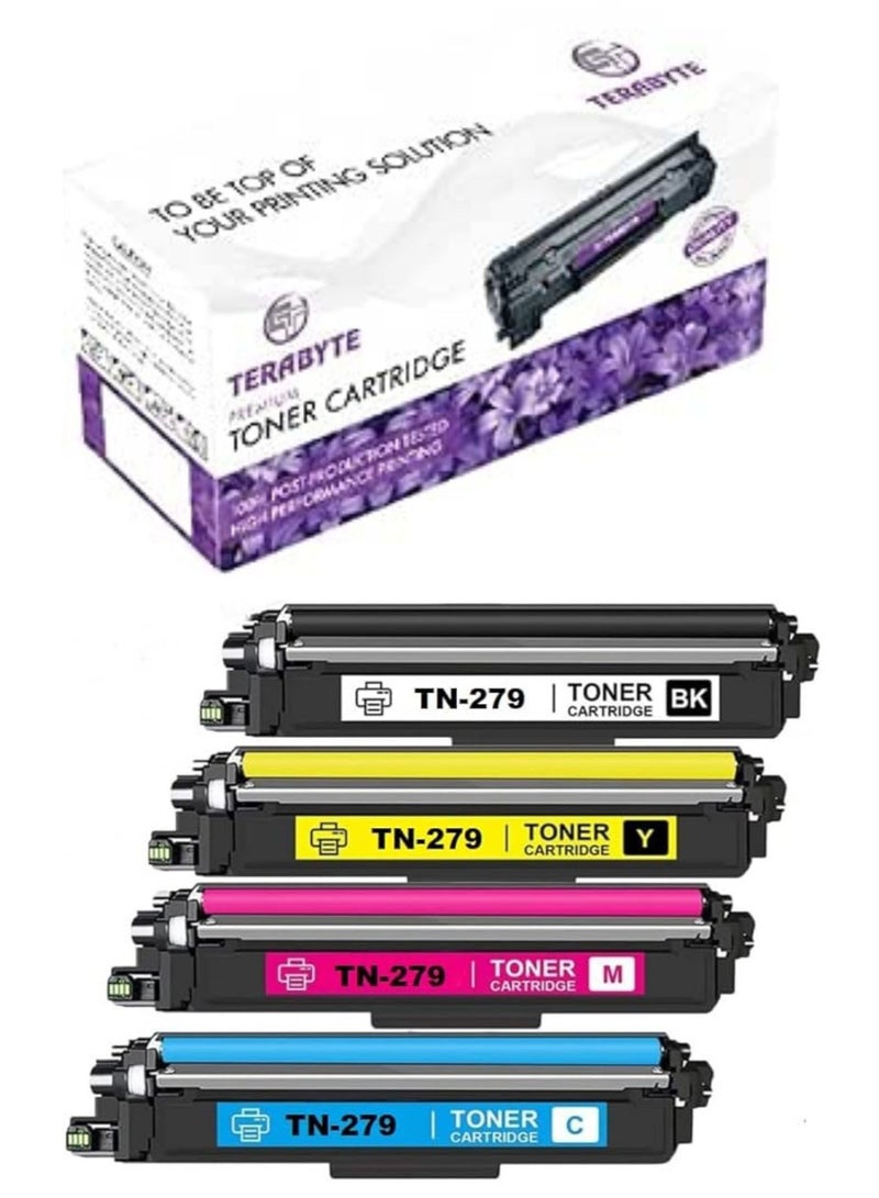 Terabyte TN-279 Compatible Toner Cartridge For Brother HL-L3280CDW, DCP-L3520CDW, DCP-L3560CDW, MFC-L3720CDW, MFC-L3760CDW (Black Cyan Yellow Magenta 4 COLOR SET) - Image 1