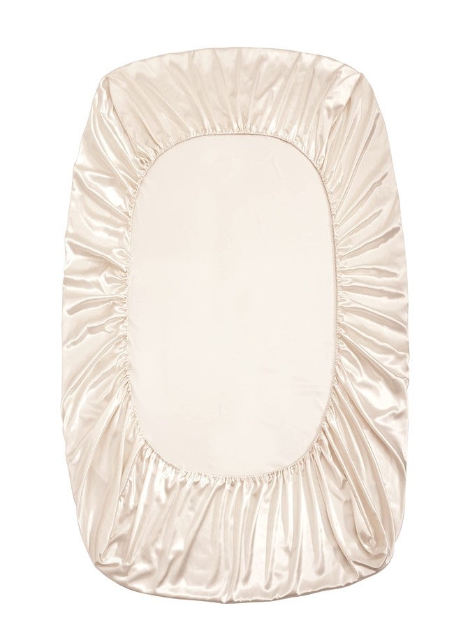 Counfeisly King Size Satin Fitted Sheet, Silky and Breathable Luxury Deep Pockets Fitted Sheet Only, Champagne - Image 5