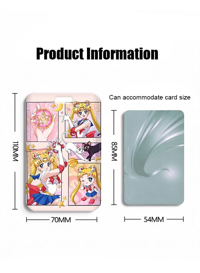 سايلور مون Sailor Moon Comic Panel Retractable Lanyard with ID Card Holder - Cute Anime Badge Reel for Girls - Image 2