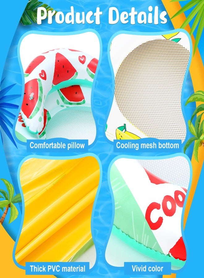 Wovnet 2 Pcs Inflatable Pool Float Mat Rafts with Headrest 59x31 Inch Loungers Sun Tanning Float for Adult Cool Water Hammock Chair for Summer Swimming Pool Lake Beach Party Toys - Image 2