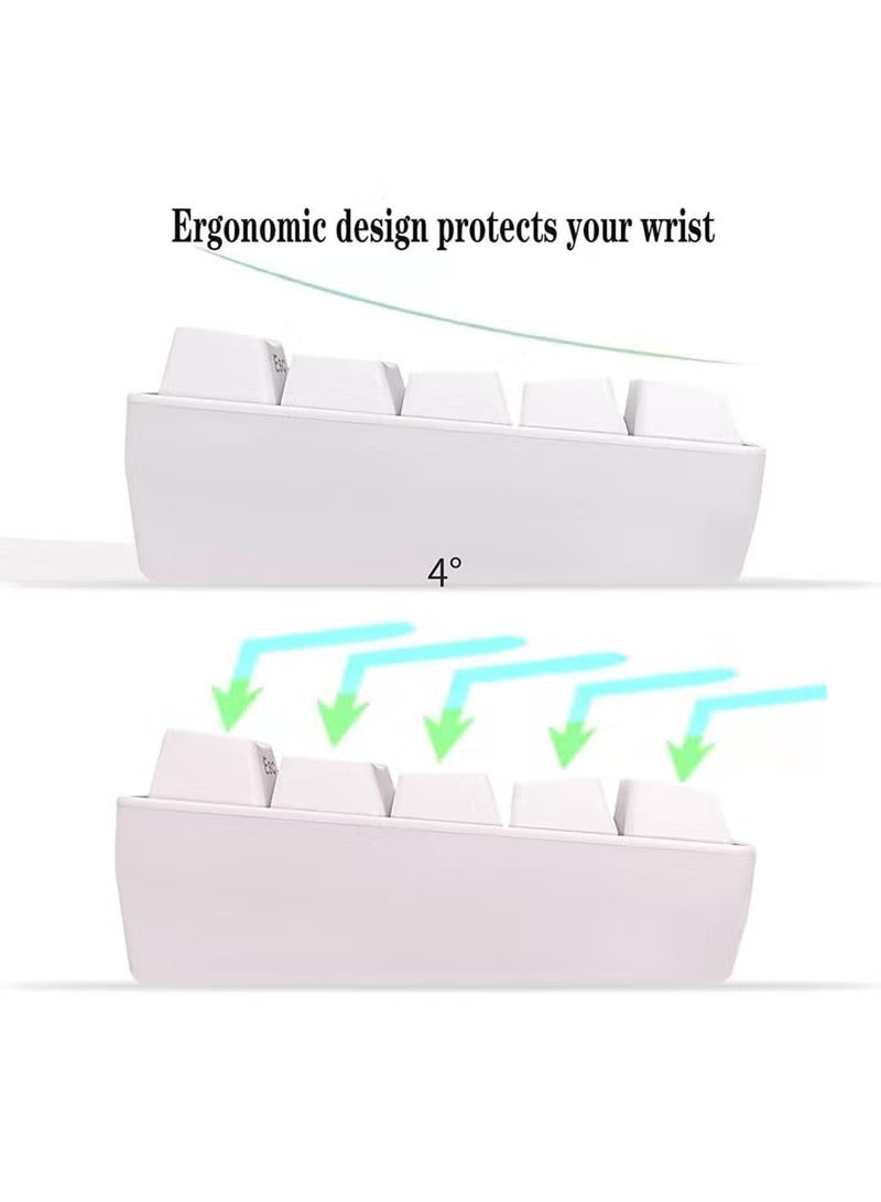 روك بو لوحة مفاتيح ألعاب سلكية 60% بإضاءة خلفية RGB مع مسند للرسغ ولوحة مفاتيح صغيرة للغاية ومضادة للماء لأجهزة الكمبيوتر الشخصية ولاعبي الكمبيوتر - Image 4