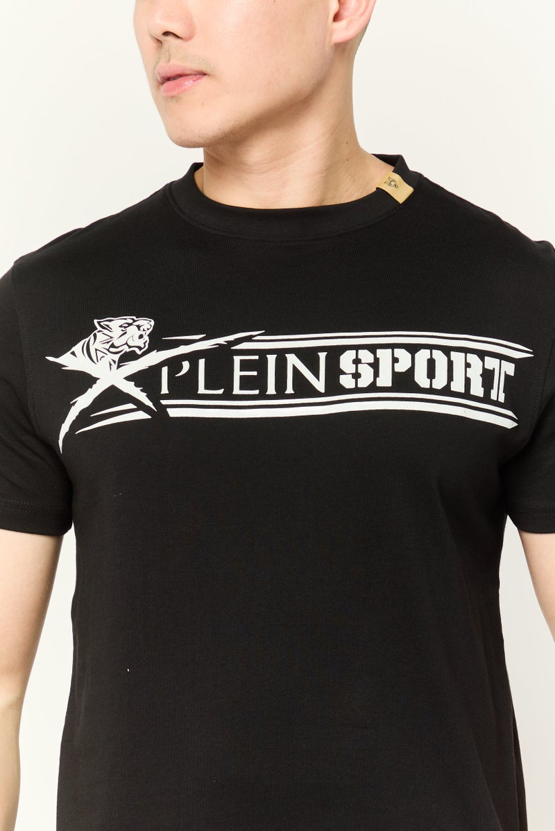 PHILIPP PLEIN Plein Sport Men Sportswear Fit Short Sleeve Outdoor T-Shirt, Black - Image 3