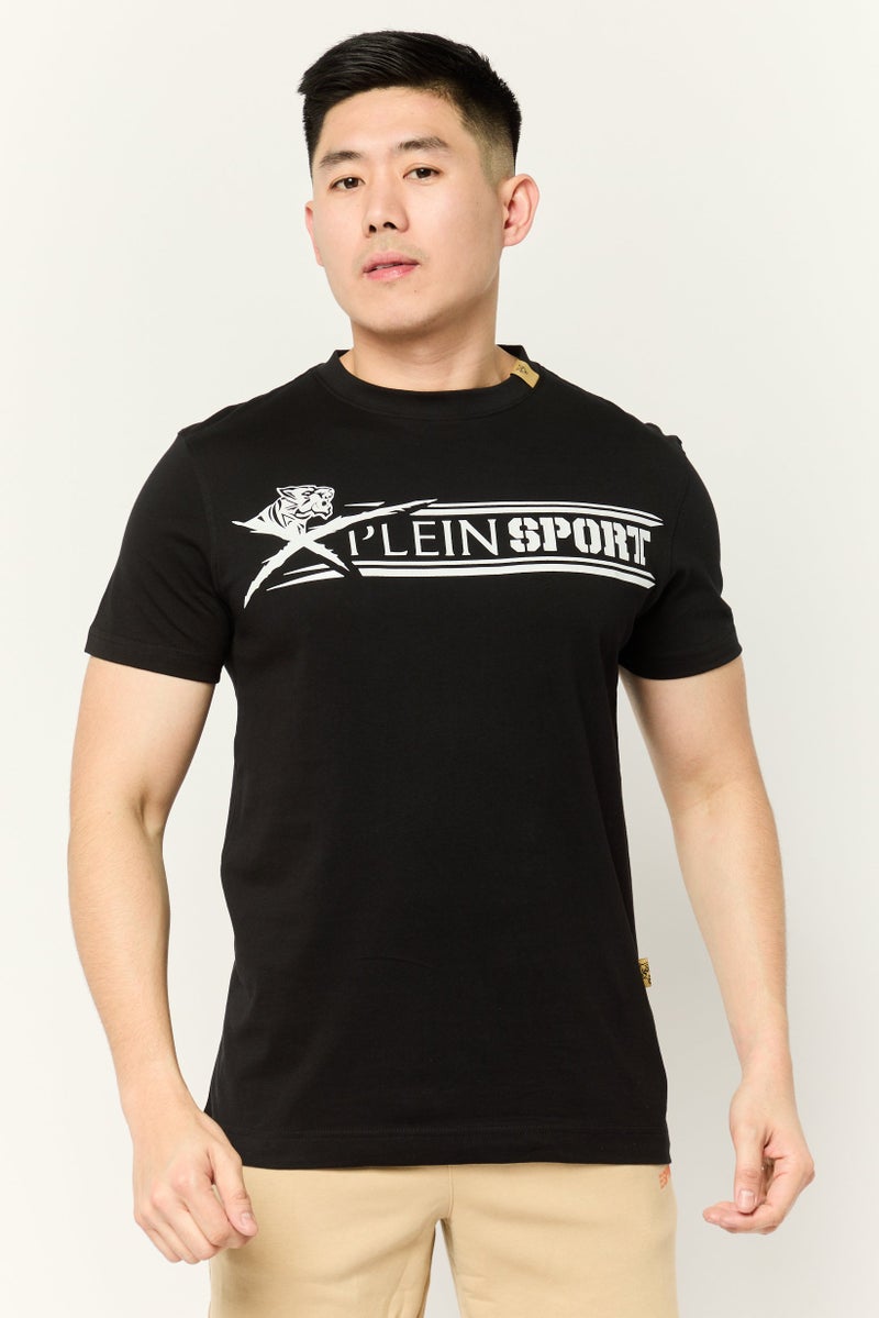 PHILIPP PLEIN Plein Sport Men Sportswear Fit Short Sleeve Outdoor T-Shirt, Black - Image 1
