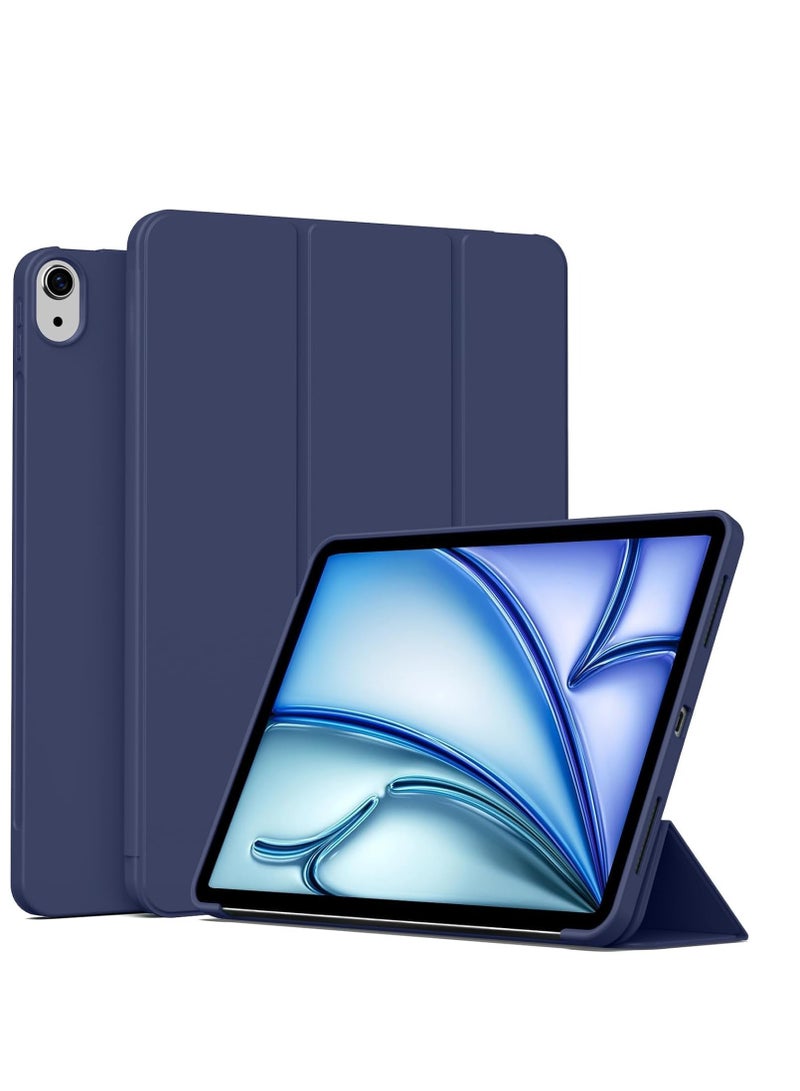 دوسالا حافظة لجهاز iPad Air بحجم 11 بوصة M2 2024، تناسب أيضًا iPad Air الجيل الخامس/الرابع بحجم 10.9 بوصة (2022/2020) - غطاء ذكي خفيف الوزن نحيف مع خاصية النوم/الإيقاظ التلقائي، خلفية ناعمة من TPU، إغلاق مغناطيسي، حماية كاملة لجهاز iPad باللون Navy. - Image 1