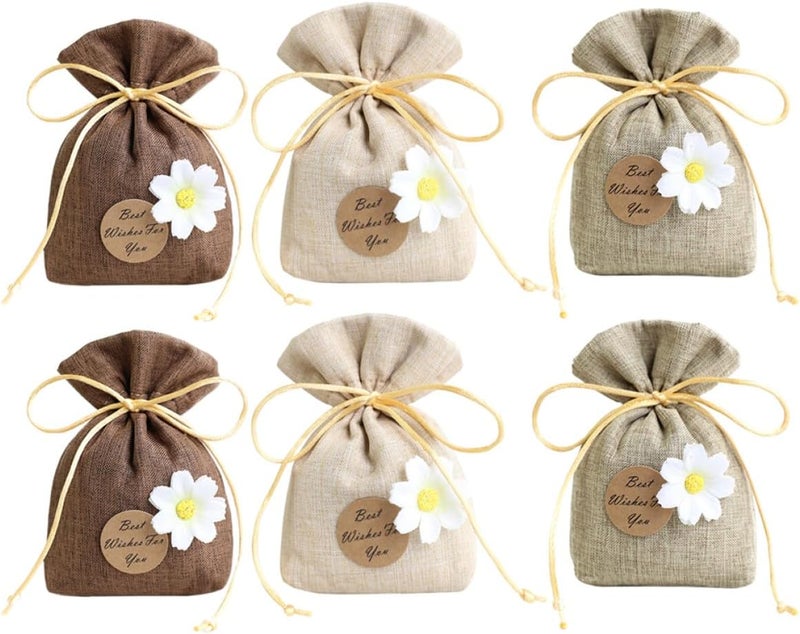 Wardrobe Sachet Bag 6pcs Set Lavender Empty Cotton Linen Fragrance Bags for Home Car Closet Freshener Storage - Image 1