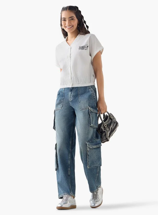 SP Characters Peanuts Embroidered Shirt with Elasticated Hem