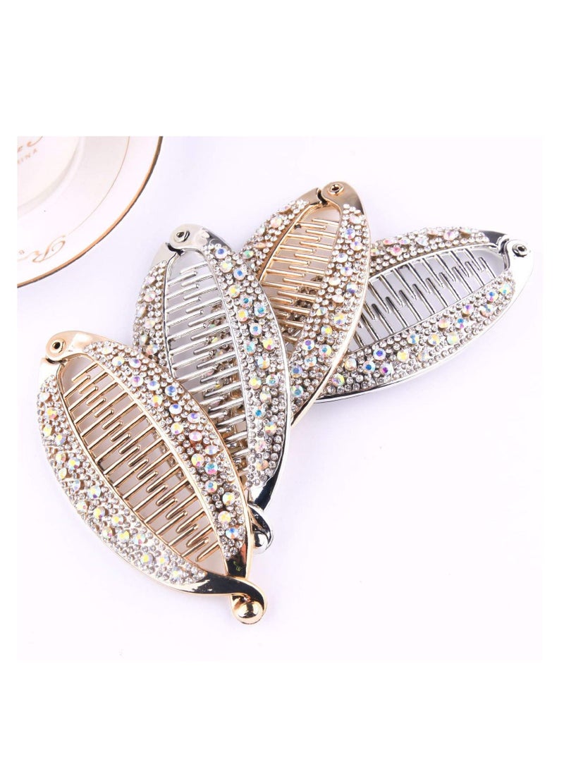 SYOSI 4Pcs Clip Hair, Clincher Rounded Edges Hair Comb Fish Shape Grips Clamp Headwear for Women  Girls Flexible Banana Clips Hair for Thin Hair Ponytail Holder - Image 5