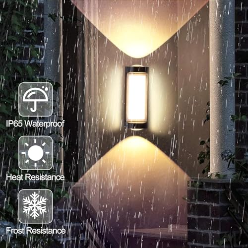 Groeien Pack of 2 Modern 4 Watt Led Waterproof Ip65 Wall Light Outdoor Lighting Balcony Lights Home Decor Wall Lamp Wall Mounted Fixtures-Aluminium - Image 3