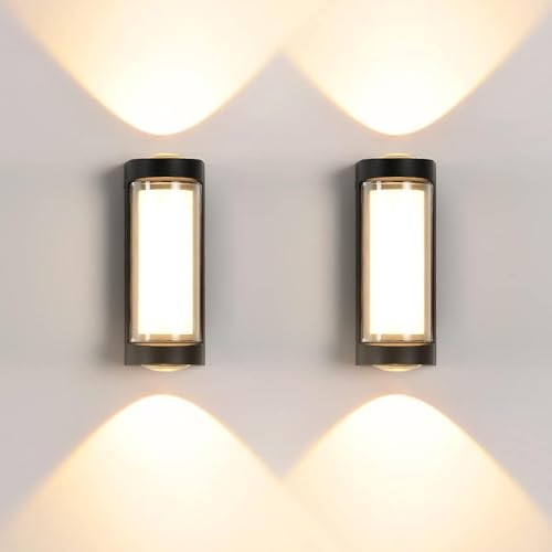 Groeien Pack of 2 Modern 4 Watt Led Waterproof Ip65 Wall Light Outdoor Lighting Balcony Lights Home Decor Wall Lamp Wall Mounted Fixtures-Aluminium - Image 1