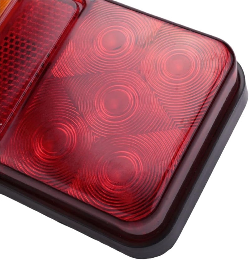 قطعتان من مصابيح مؤخرة المقطورة LED ذات 10 مصابيح LED 12V-80V مع مصابيح جانبية وإشارات انعطاف متوافقة مع القوارب والبيك أب والمركبات الترفيهية ومركبات UTV. - Image 3