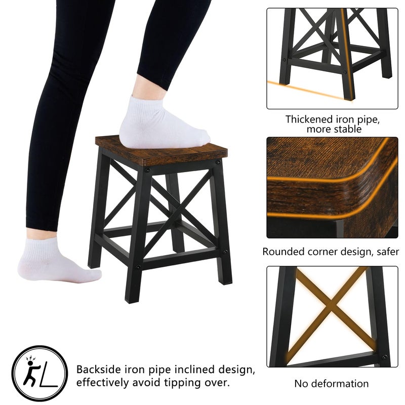 YINMIT Step Stools for Adults and Kids, Wooden Small Step Stool with Non-Slip Feet, Rectangular Stepping Stool for High Bed, Using for Bedroom, Kitchen and Living Room, Hold Up to 500 lbs - Image 5
