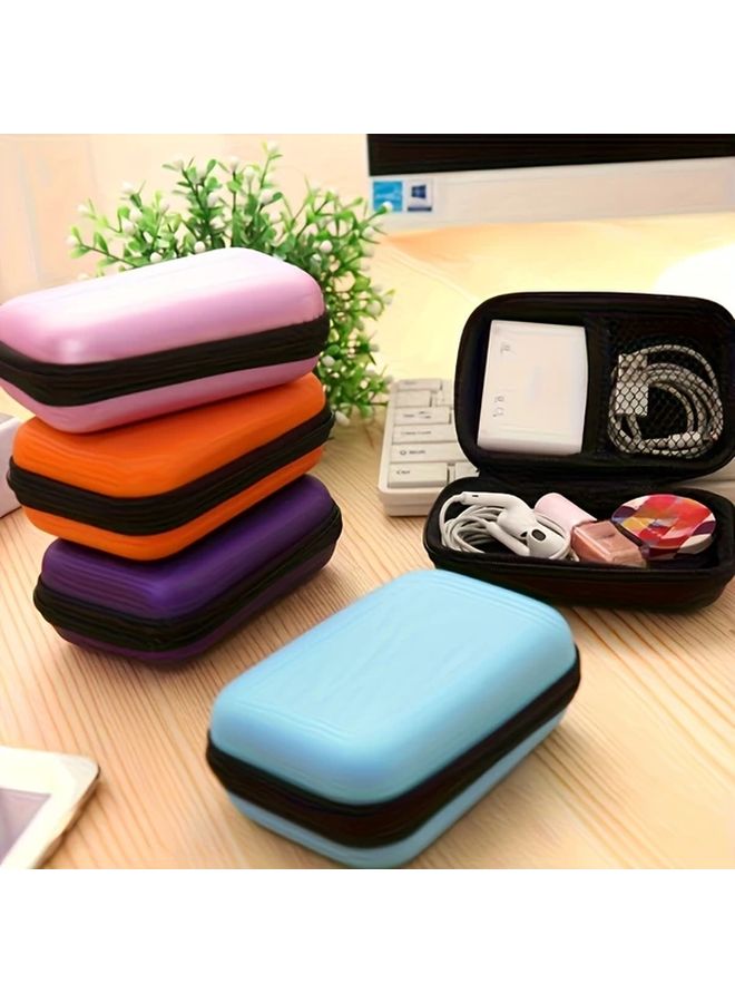 Orange Zippered Coin Purse Key Case Headphone Pouch Data Cable Storage Bag - Image 5