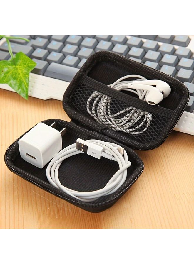 Orange Zippered Coin Purse Key Case Headphone Pouch Data Cable Storage Bag - Image 3