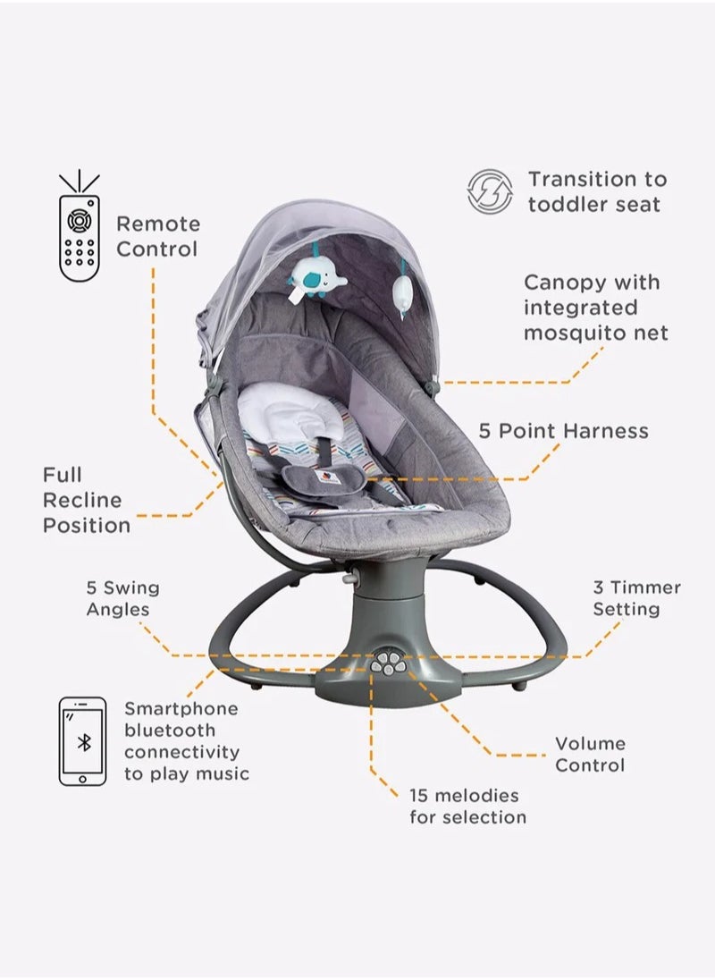 Arababy 3-In-1 Multi-Functional Bassinet Baby Swings With Remote Control For Infants  - Image 5
