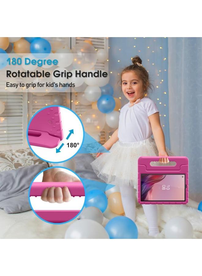 Procases Kids Case For Lenovo Tab M9 9 Inch 2023 Shockproof Lightweight Kids Friendly Case With Convertible Handle Stand For Girls Boys Children Toddler Baby Magenta - Image 5