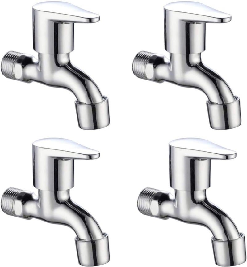 SS Fusion Bib Cock Foam Flow Brass Disc with Wall Flange - Pack of 4