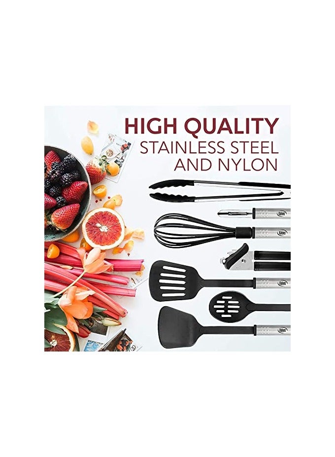 erorex Kitchen Utensil Set 24 Nylon and Stainless Steel Utensil Set Non-Stick and Heat Resistant Cooking Utensils Set Best Kitchen Tools, Useful Pots and Pans Accessories and Kitchen Gadgets  - Image 3