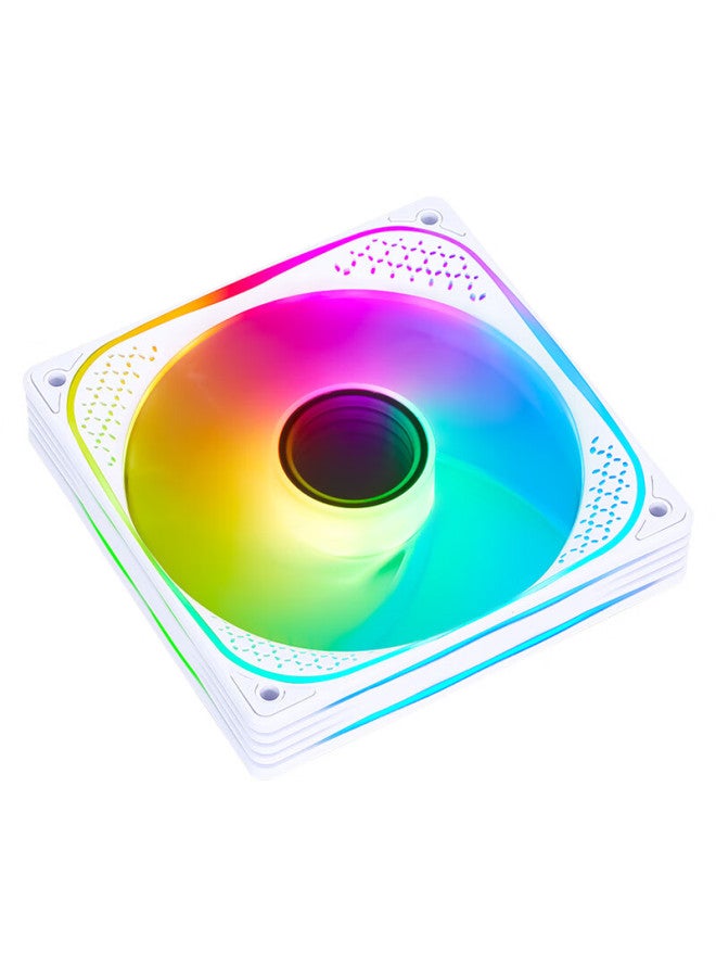 Sama Jingjie 1st Generation Anti-leaf White 12cm Case Fan, Argb Infinite Mirror Light, 5v3p Light Synchronization, Small 4p-pwm Speed Adjustment, Hydraulic Bearing, Standard Shock-absorbing Pad - Image 1