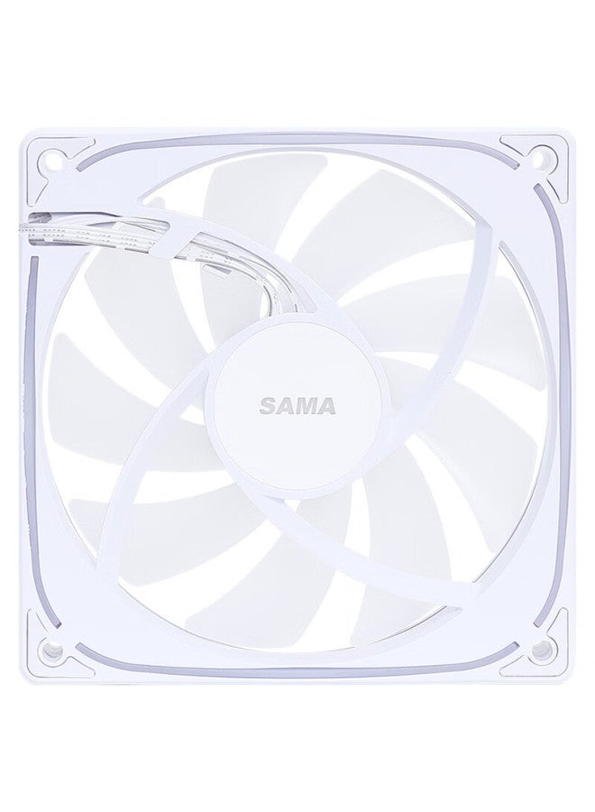 Sama Jingjie 1st Generation Anti-leaf White 12cm Case Fan, Argb Infinite Mirror Light, 5v3p Light Synchronization, Small 4p-pwm Speed Adjustment, Hydraulic Bearing, Standard Shock-absorbing Pad - Image 4