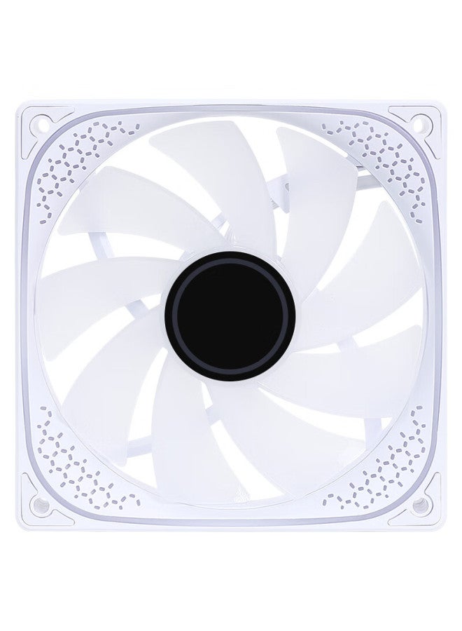 Sama Jingjie 1st Generation Anti-leaf White 12cm Case Fan, Argb Infinite Mirror Light, 5v3p Light Synchronization, Small 4p-pwm Speed Adjustment, Hydraulic Bearing, Standard Shock-absorbing Pad - Image 3