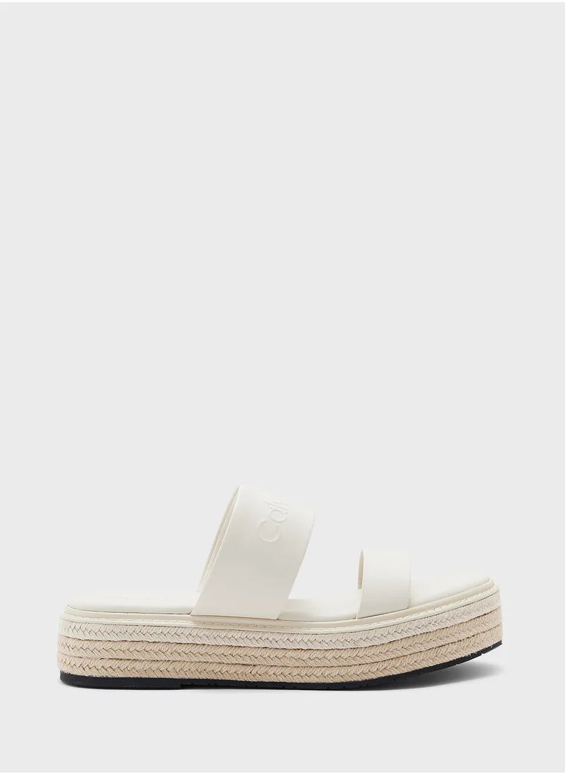 CALVIN KLEIN FLATFORM WEDGE SLIDES
