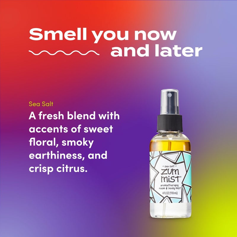 ZUM بخاخ الغرفة والجسم إنديغو وايلد زوم ميست - بخاخ زيت أساسي للعلاج العطري - بخاخ طبيعي للجسم والغرفة - رائحة ملح البحر - 4 أونصة سائلة - Image 3