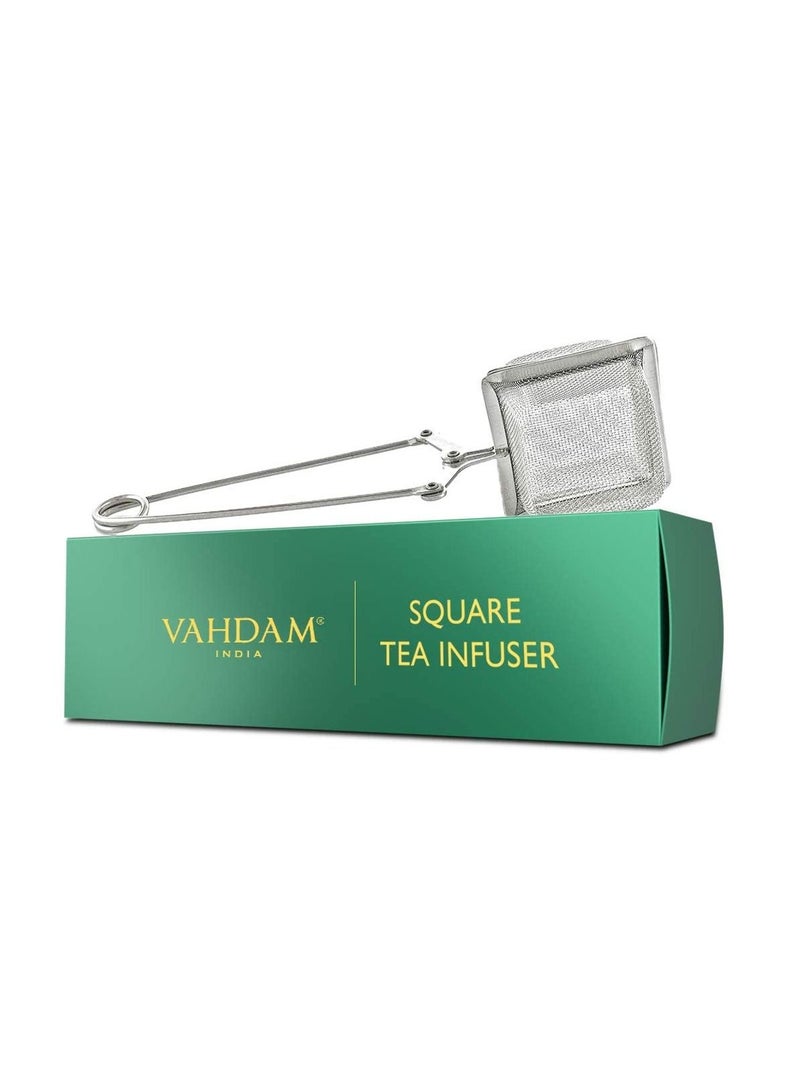 فادام مصفاة شاي مربعة للشاي الفضفاض من الفولاذ المقاوم للصدأ مع شبكة دقيقة أفضل مصفاة شاي للمطبخ - Image 1