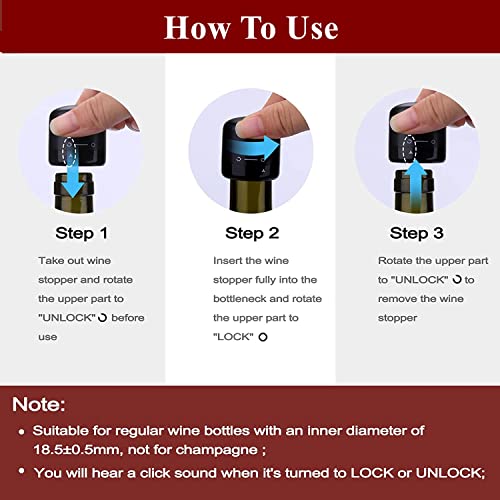 Trifecta 2-in-1 Bottle Stoppers Set, Contains Champagne Stopper and Wine Bottle Closure,Food Grade Silicone Caps for Champagne Cava Prosecco and Sparkling, Resuable Sealer(Pack of 2) - Image 5