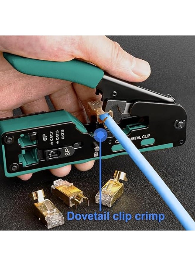 TP-BRIDGE All-in-One Ethernet Crimping Tool | RJ45 Pass Through Crimper, Cutter & Stripper | STP/UTP Cat5e Cat6 Cat7 Network Cable Tool - Image 3