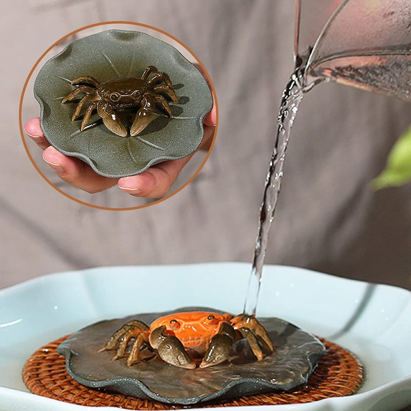 LYART Color Changeable Tea Pet Cute and Fine Kung Fu Zisha Tea Pet for Tearoom Ornament Accessories Gift for Tea Lover (Crab) - Image 1