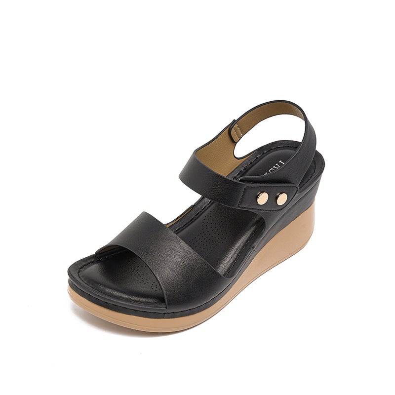 5055-9 نموذج جديد 2026 وأسلوب Sandals النساء خياطة أحذية الأم Sandals الحجم الكبير Sandals Wedge Sandals - Image 4