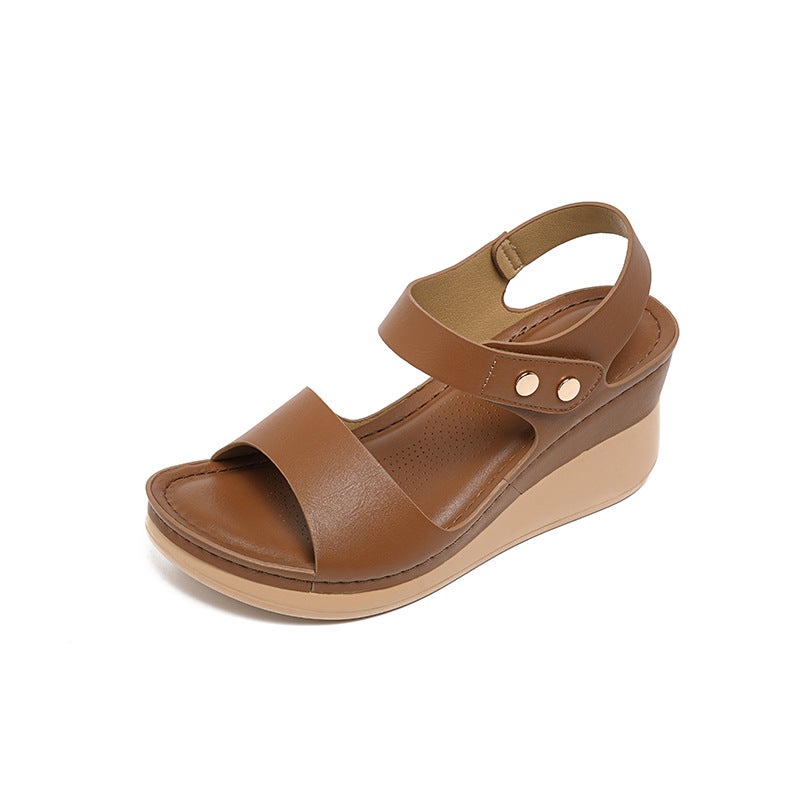 5055-9 نموذج جديد 2026 وأسلوب Sandals النساء خياطة أحذية الأم Sandals الحجم الكبير Sandals Wedge Sandals - Image 3