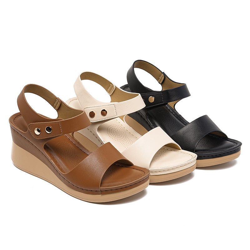 5055-9 نموذج جديد 2026 وأسلوب Sandals النساء خياطة أحذية الأم Sandals الحجم الكبير Sandals Wedge Sandals - Image 5
